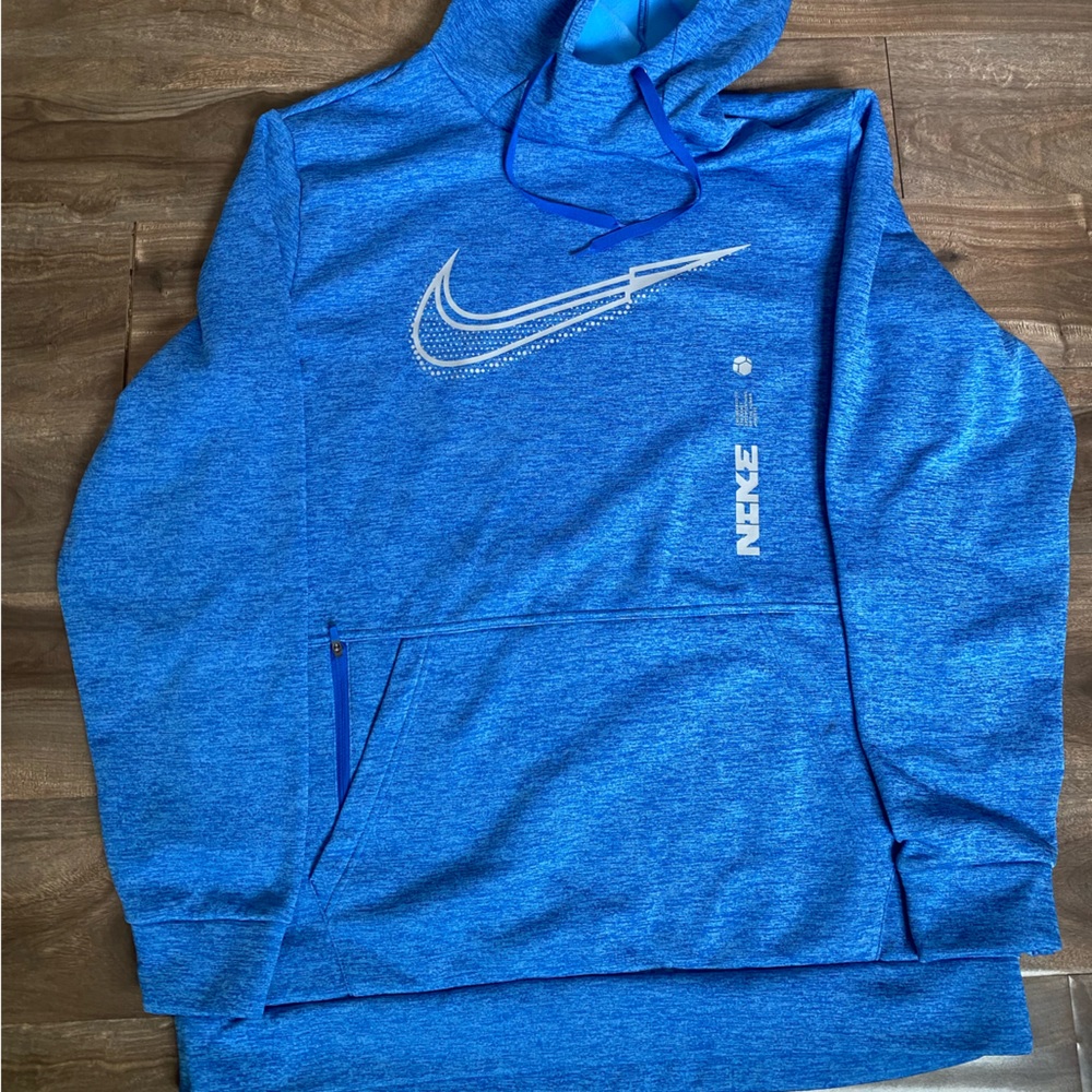 Nike therma fit blue hoodie Large